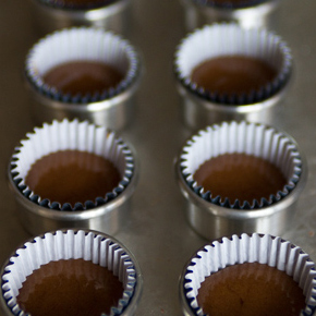forma de cupcakes de chocolate